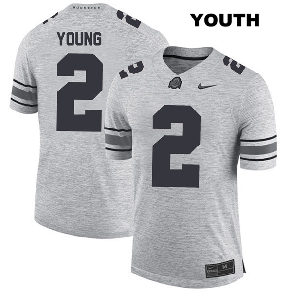 Ohio State Buckeyes Youth Chase Young #2 Gray Authentic Nike College NCAA Stitched Football Jersey TT19Y84BR